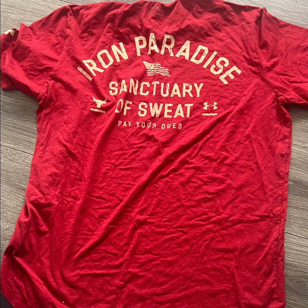 Under Armour Red Tee with Motivational Print